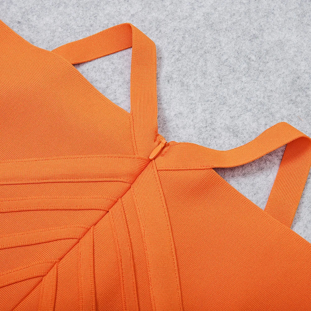 Vestido Claudia Naranja explosivo | Hombros Descubiertos · Silueta Entallada