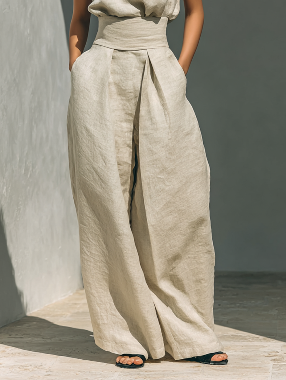 Elena | Conjunto beige de dos piezas
