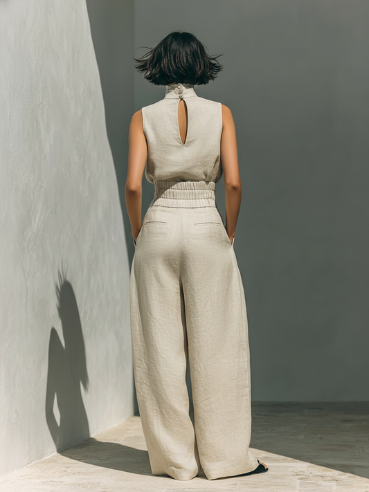 Elena | Conjunto beige de dos piezas