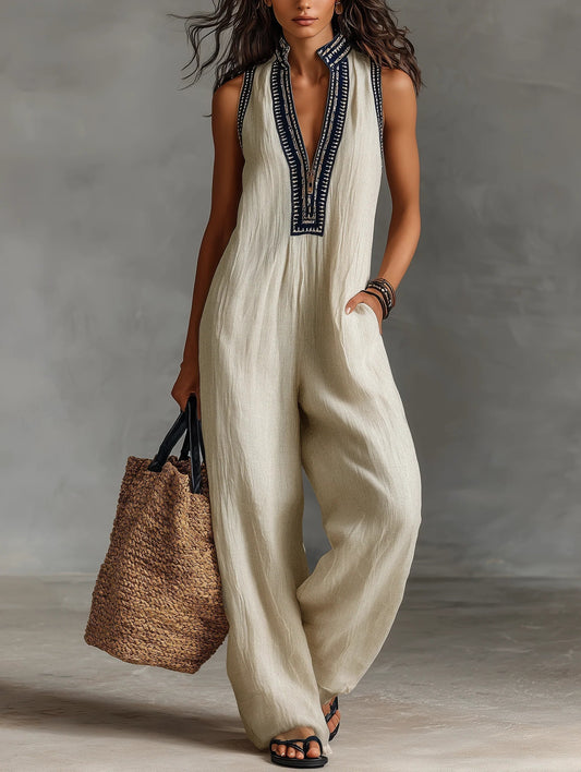 Martina | Mono beige de cuello alto