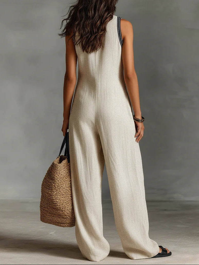 Martina | Mono beige de cuello alto