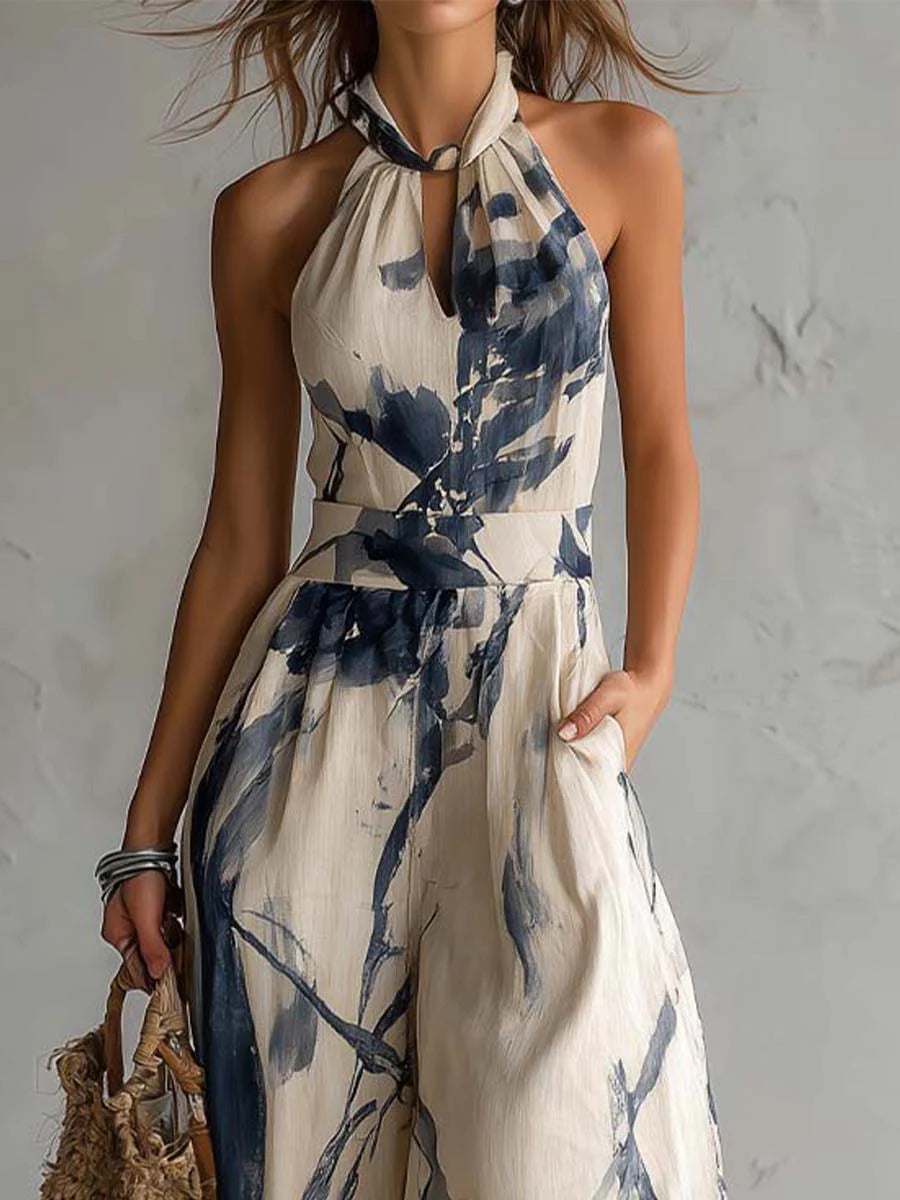 Alba | Mono estampado de pierna ancha