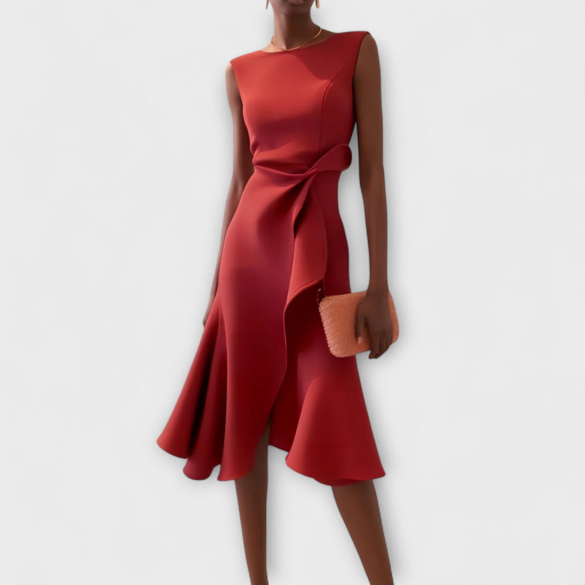 Valeria | Vestido midi drapeado
