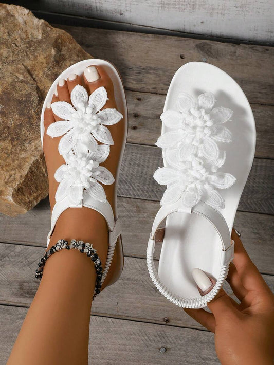 Sandalias Florette | Flores y Tira en T