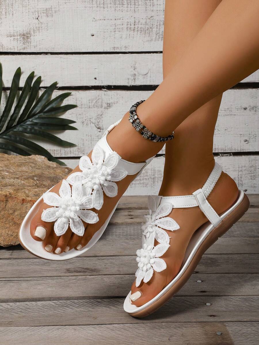 Sandalias Florette | Flores y Tira en T