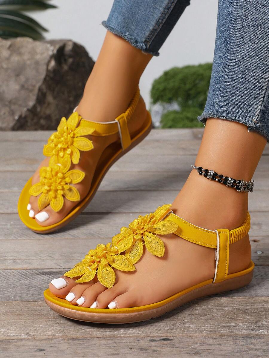 Sandalias Florette | Flores y Tira en T