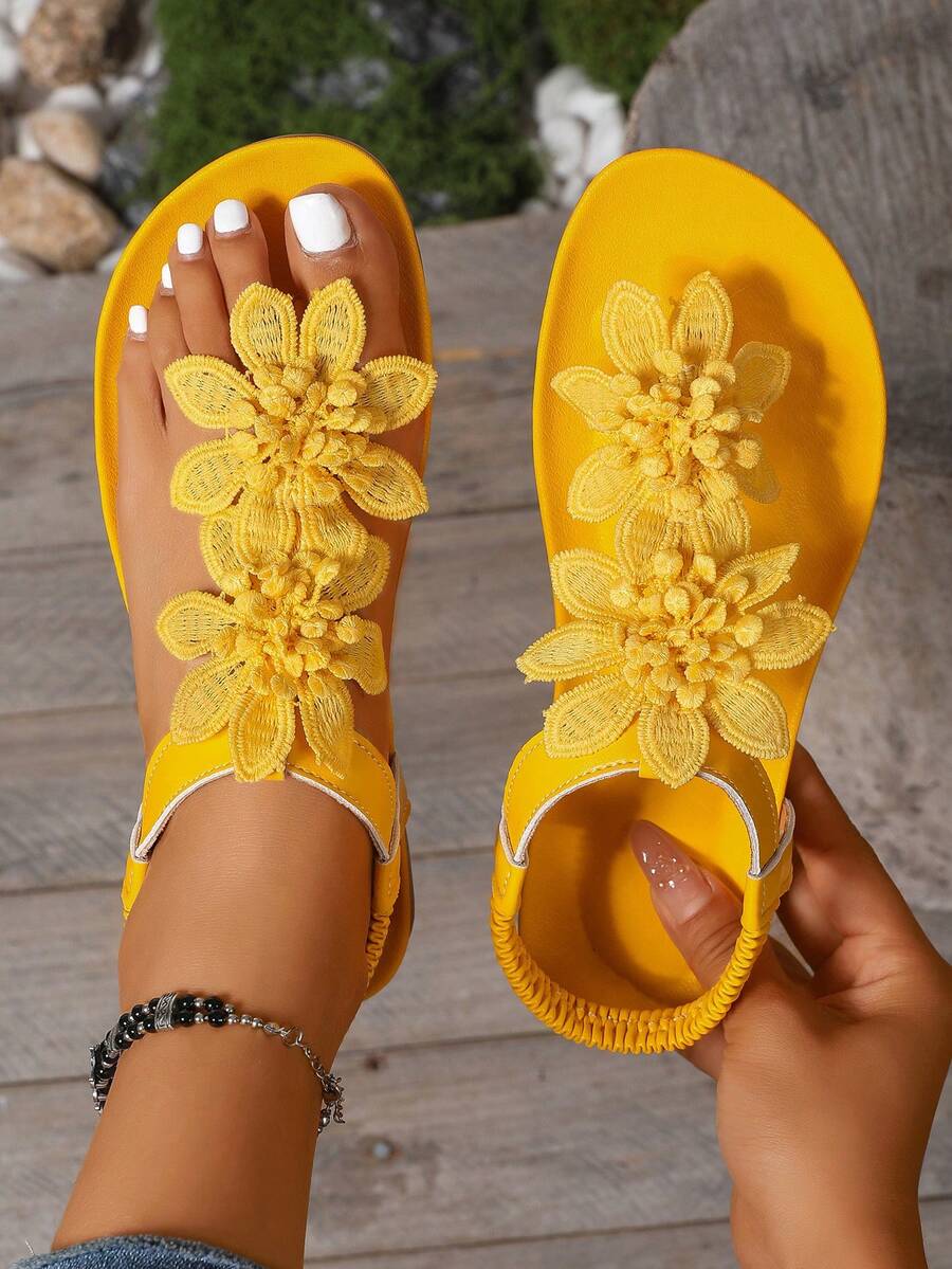 Sandalias Florette | Flores y Tira en T