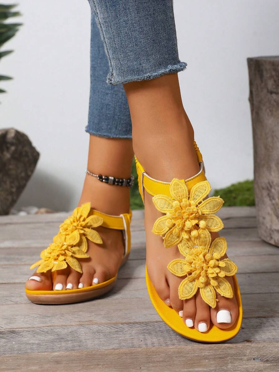 Sandalias Florette | Flores y Tira en T