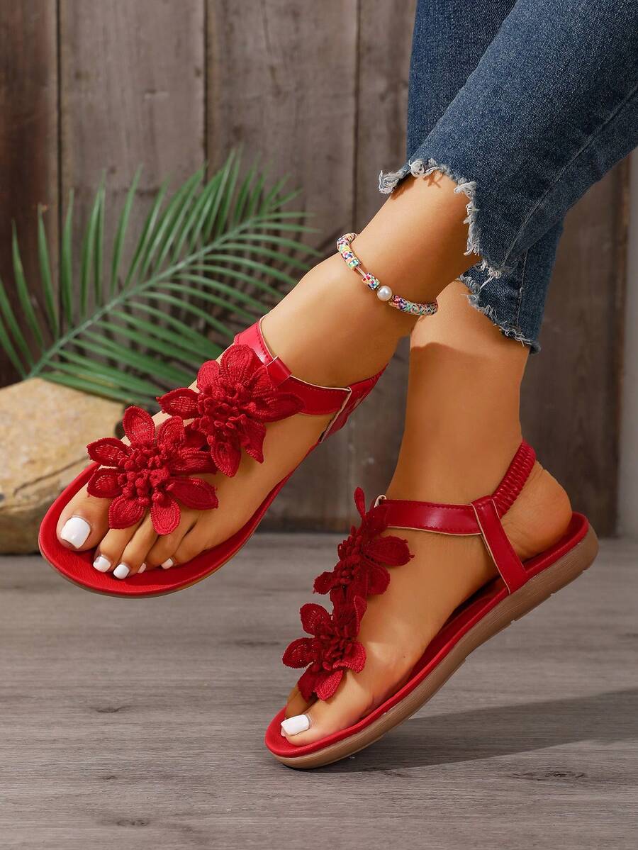 Sandalias Florette | Flores y Tira en T
