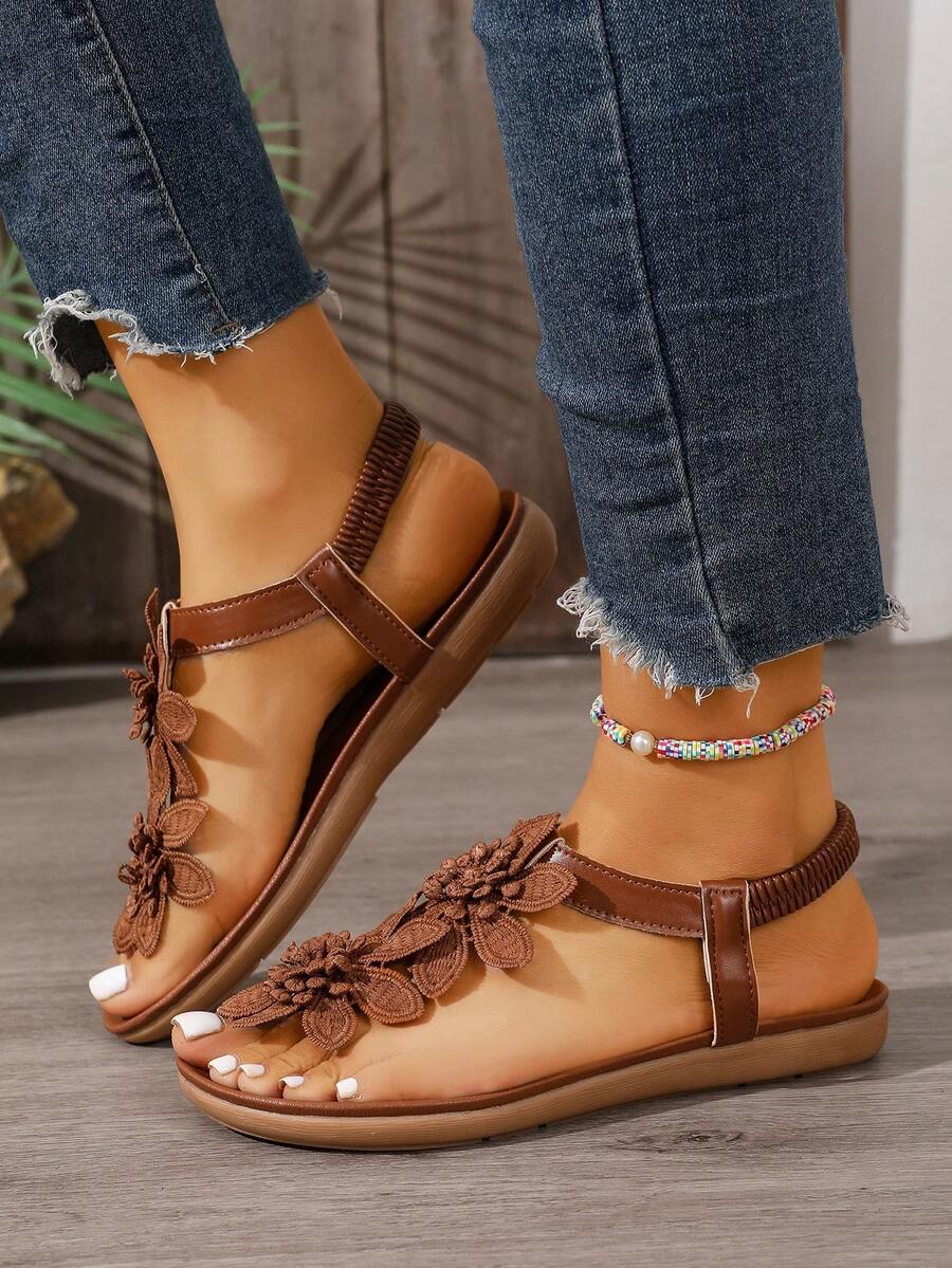 Sandalias Florette | Flores y Tira en T