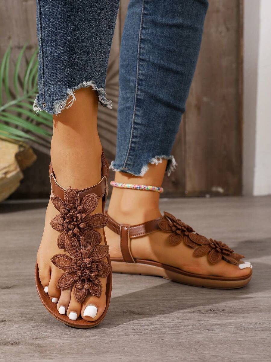 Sandalias Florette | Flores y Tira en T
