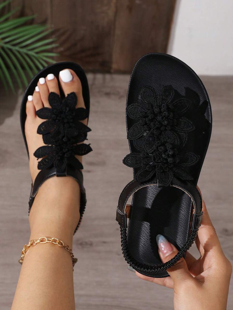 Sandalias Florette | Flores y Tira en T