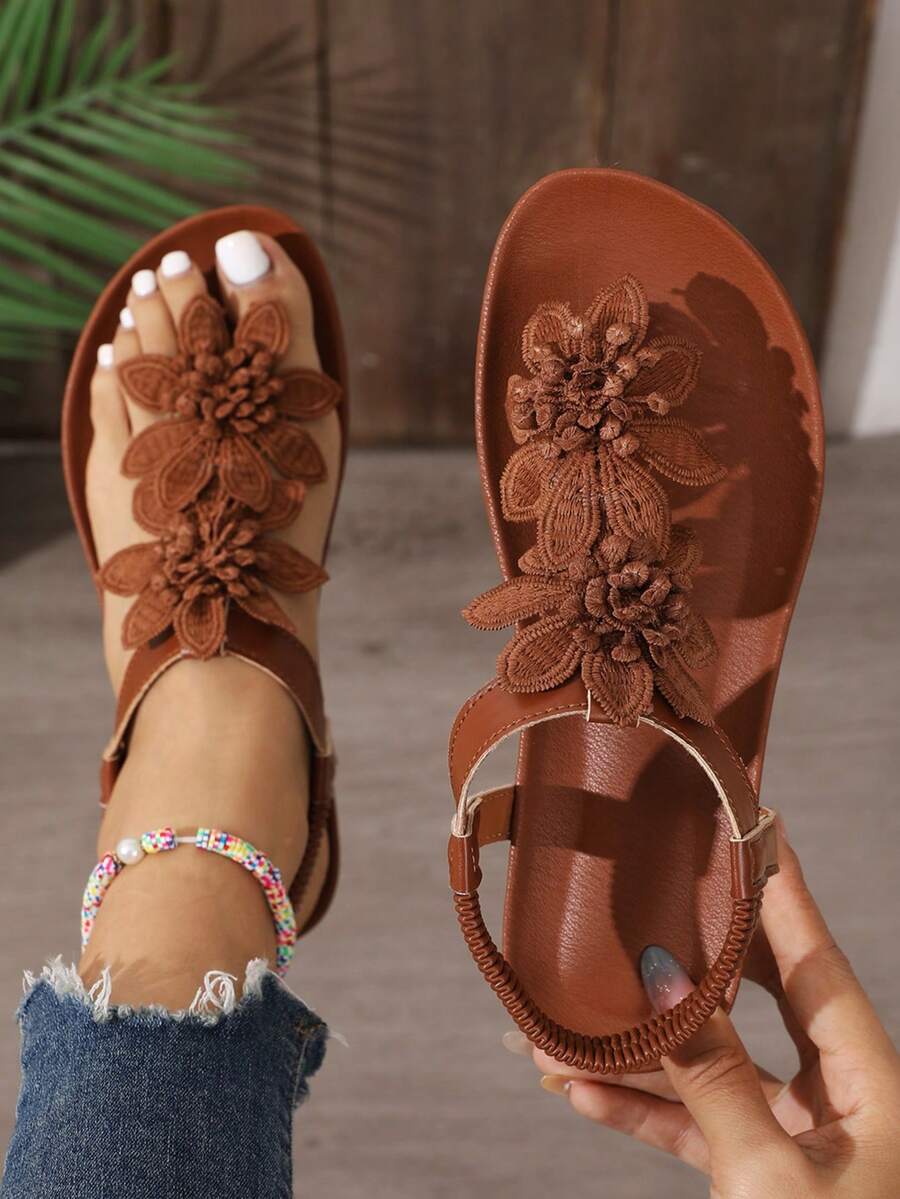 Sandalias Florette | Flores y Tira en T