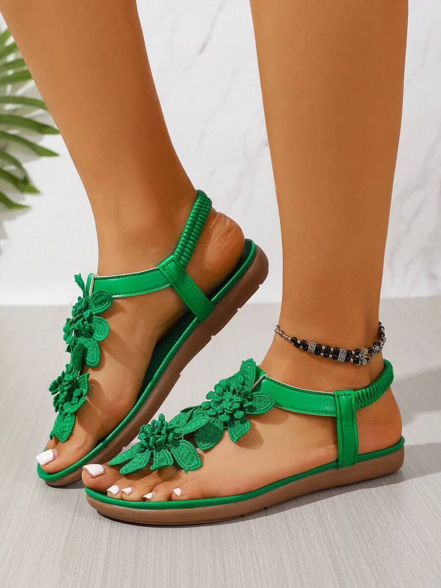 Sandalias Florette | Flores y Tira en T