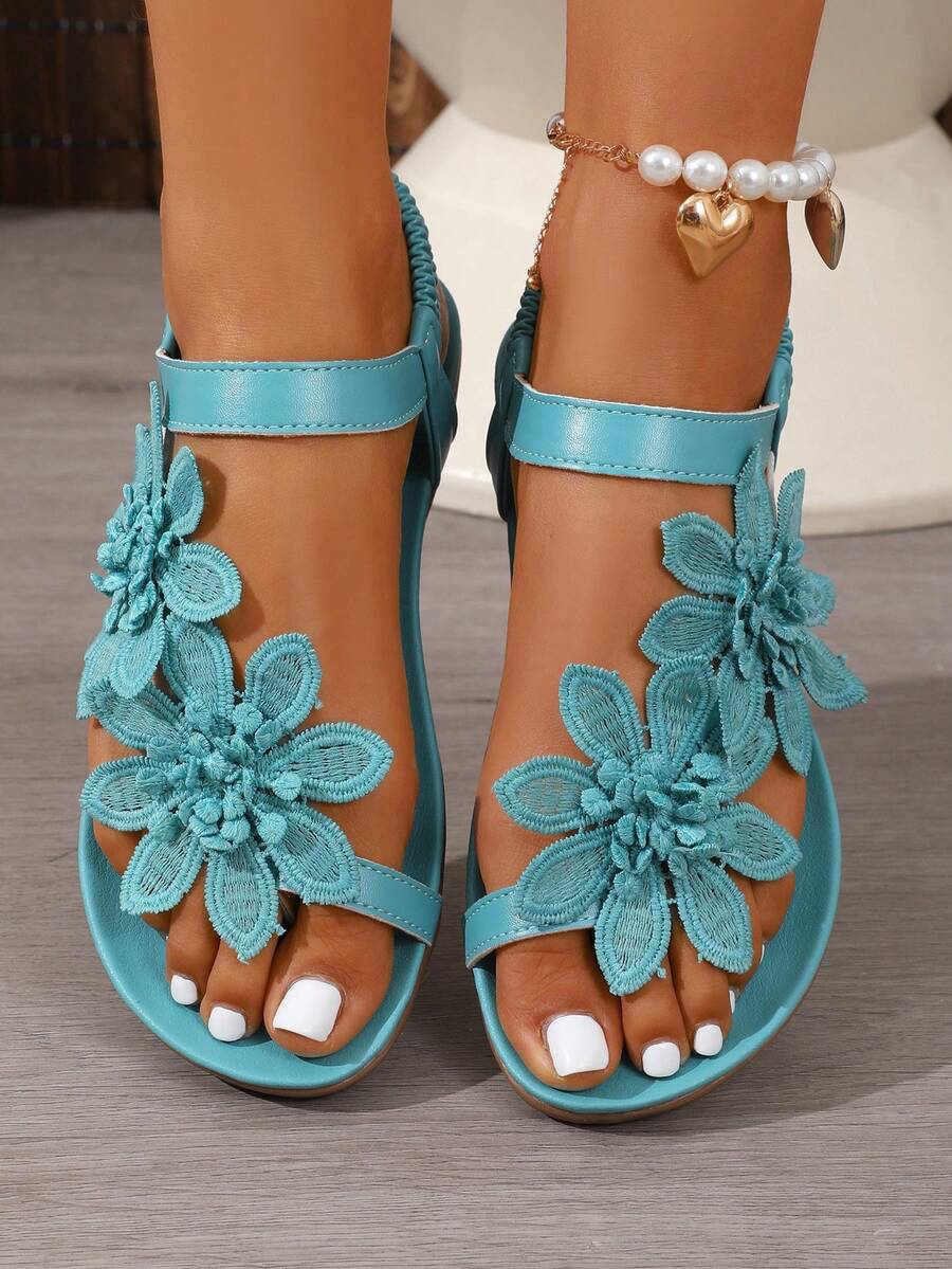 Sandalias Florette | Flores y Tira en T