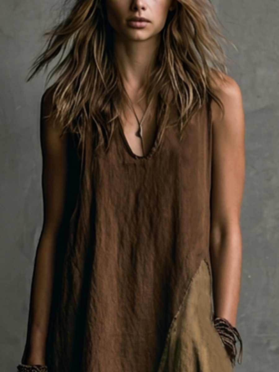 Nuria | Vestido largo asimétrico de paneles
