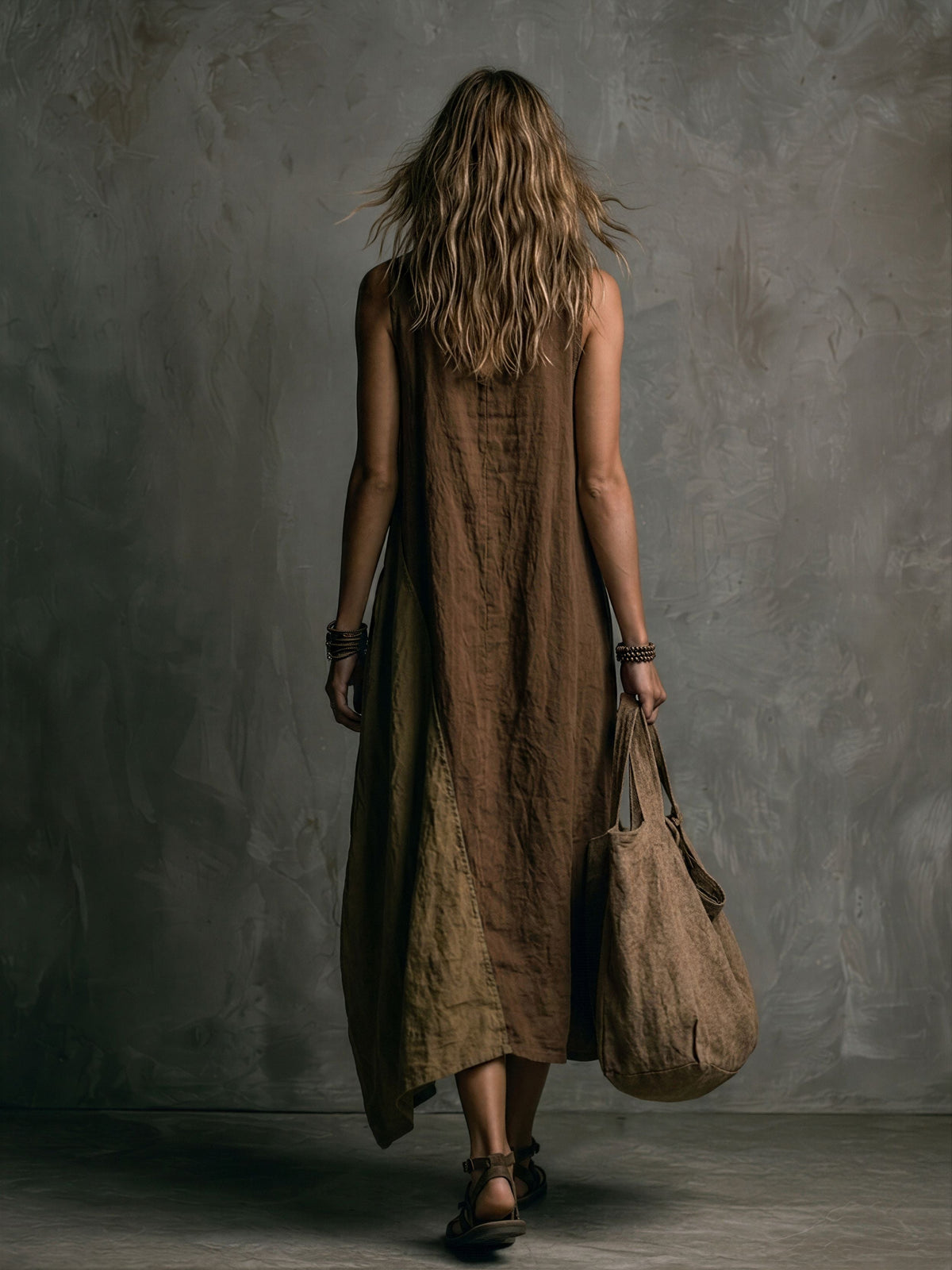 Nuria | Vestido largo asimétrico de paneles