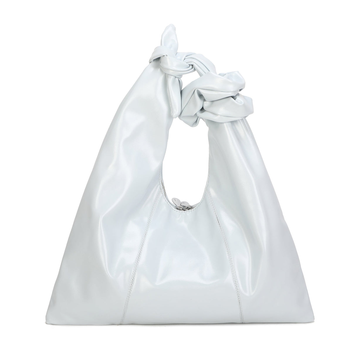 Bolso de hombro tipo saco suave en ecopiel con asa de nudos