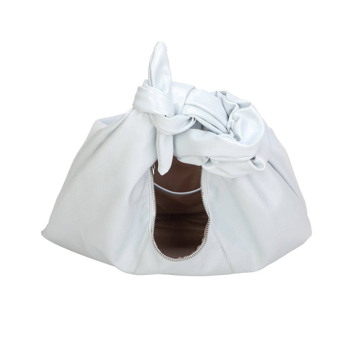Bolso de hombro tipo saco suave en ecopiel con asa de nudos