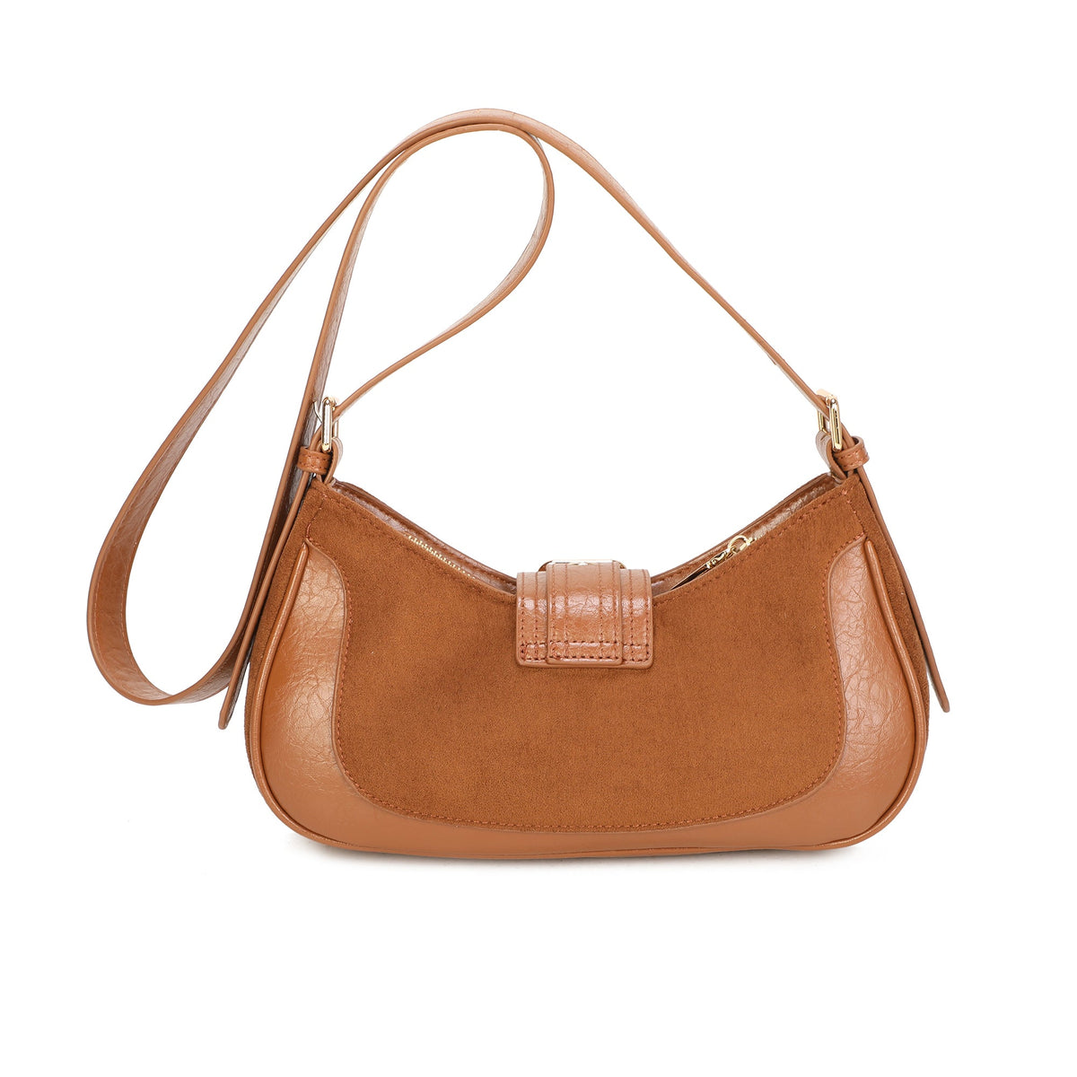 Bolso hobo bandolera en ecopiel afelpada con flecos