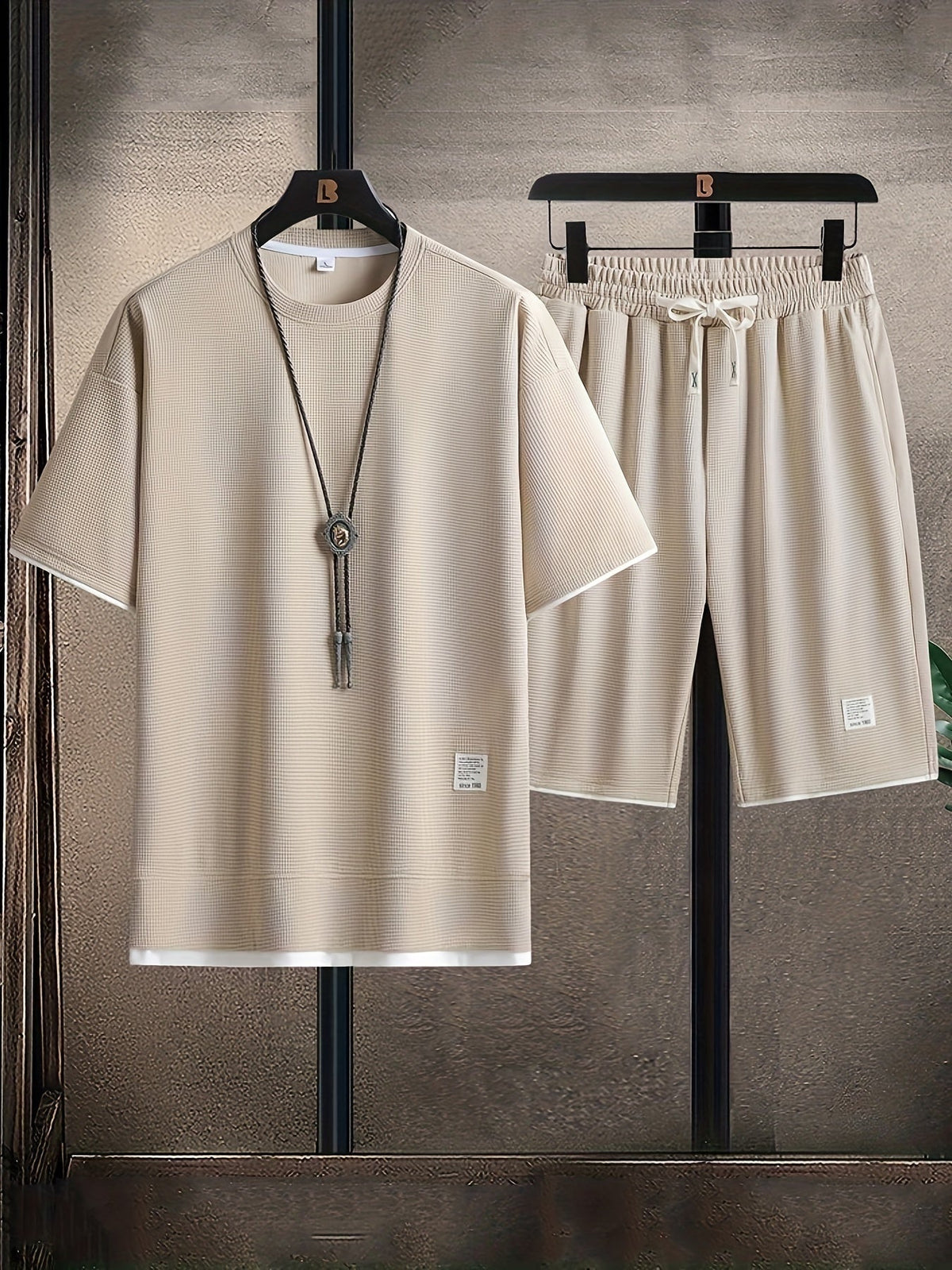 Diego | Conjunto de punto waffle para hombre
