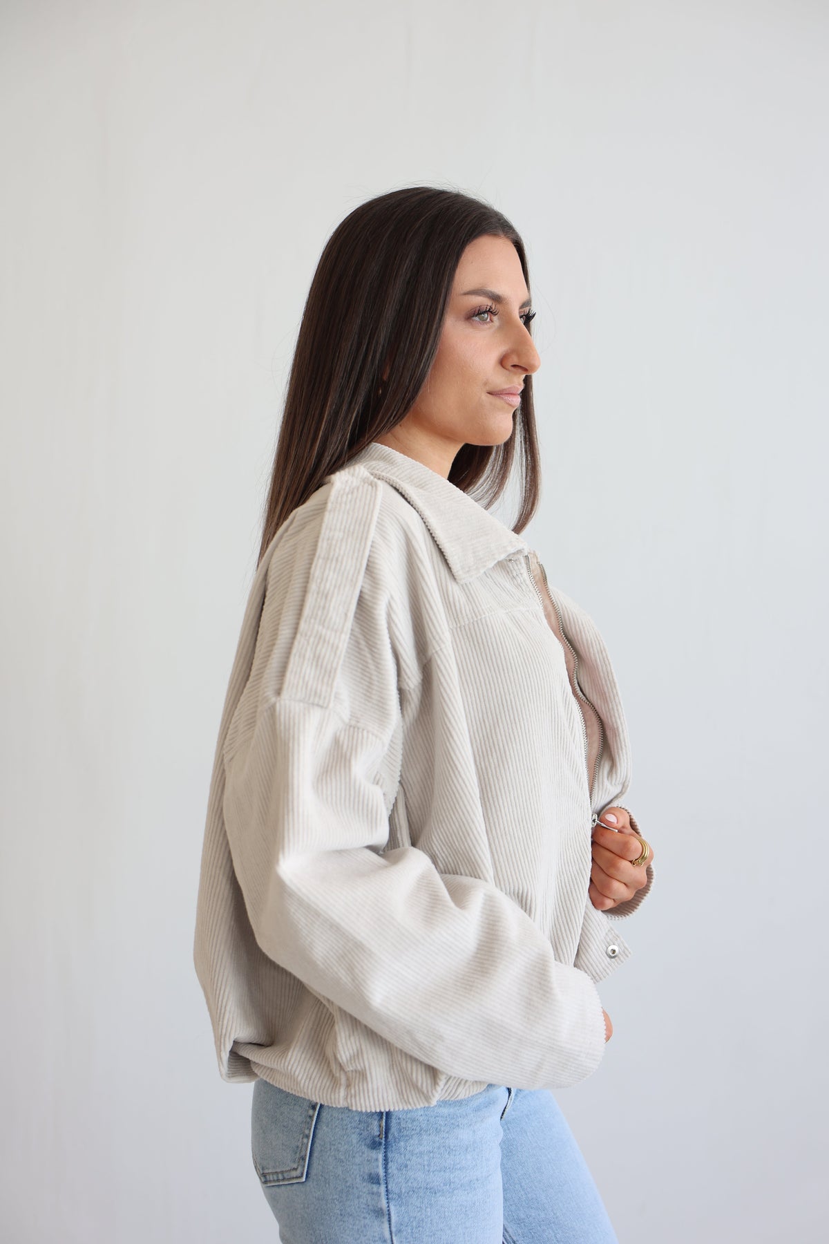 Chaqueta Bomber de Pana Oversize