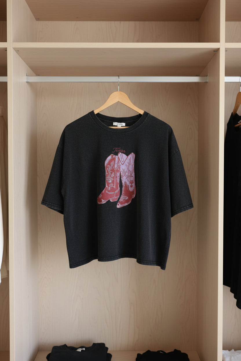 Camiseta Oversize con Estampado Western