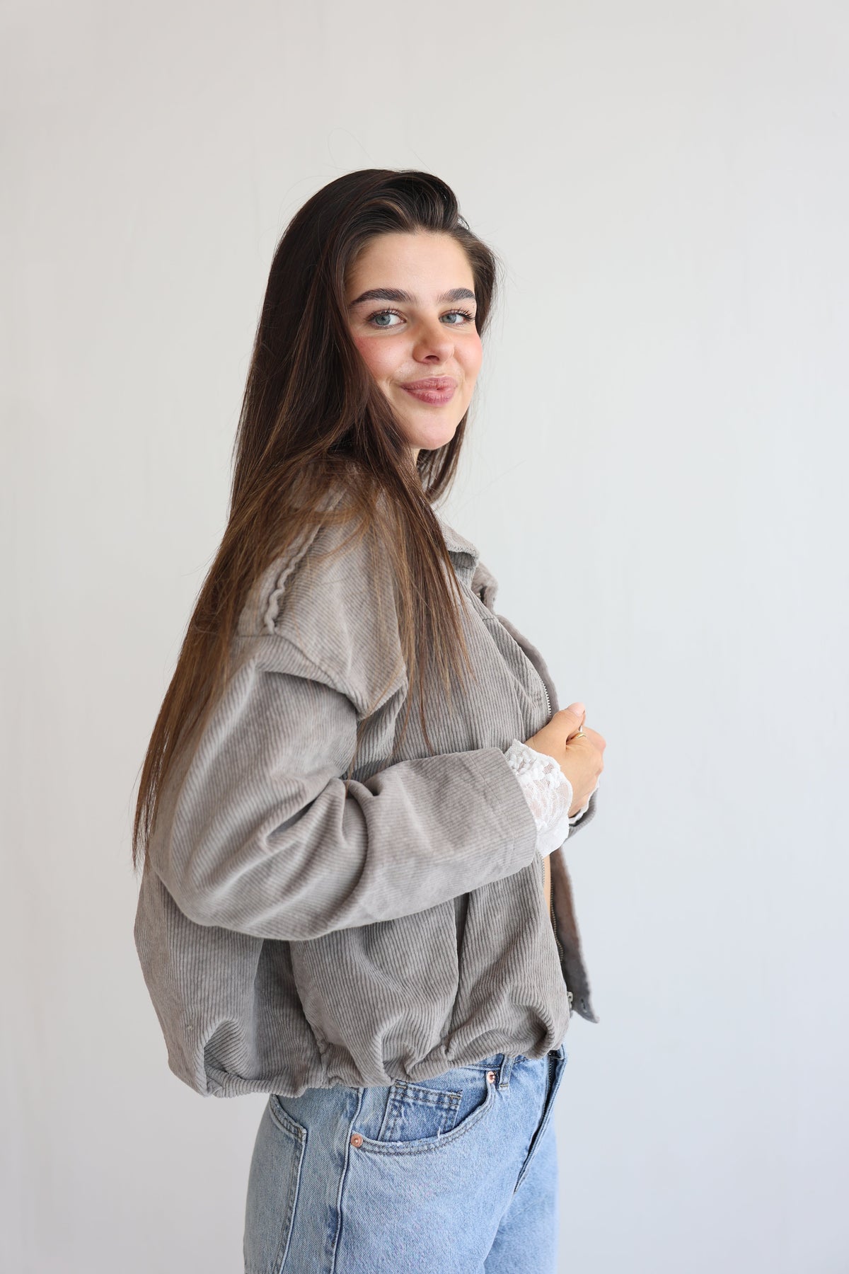 Chaqueta Bomber de Pana Oversize