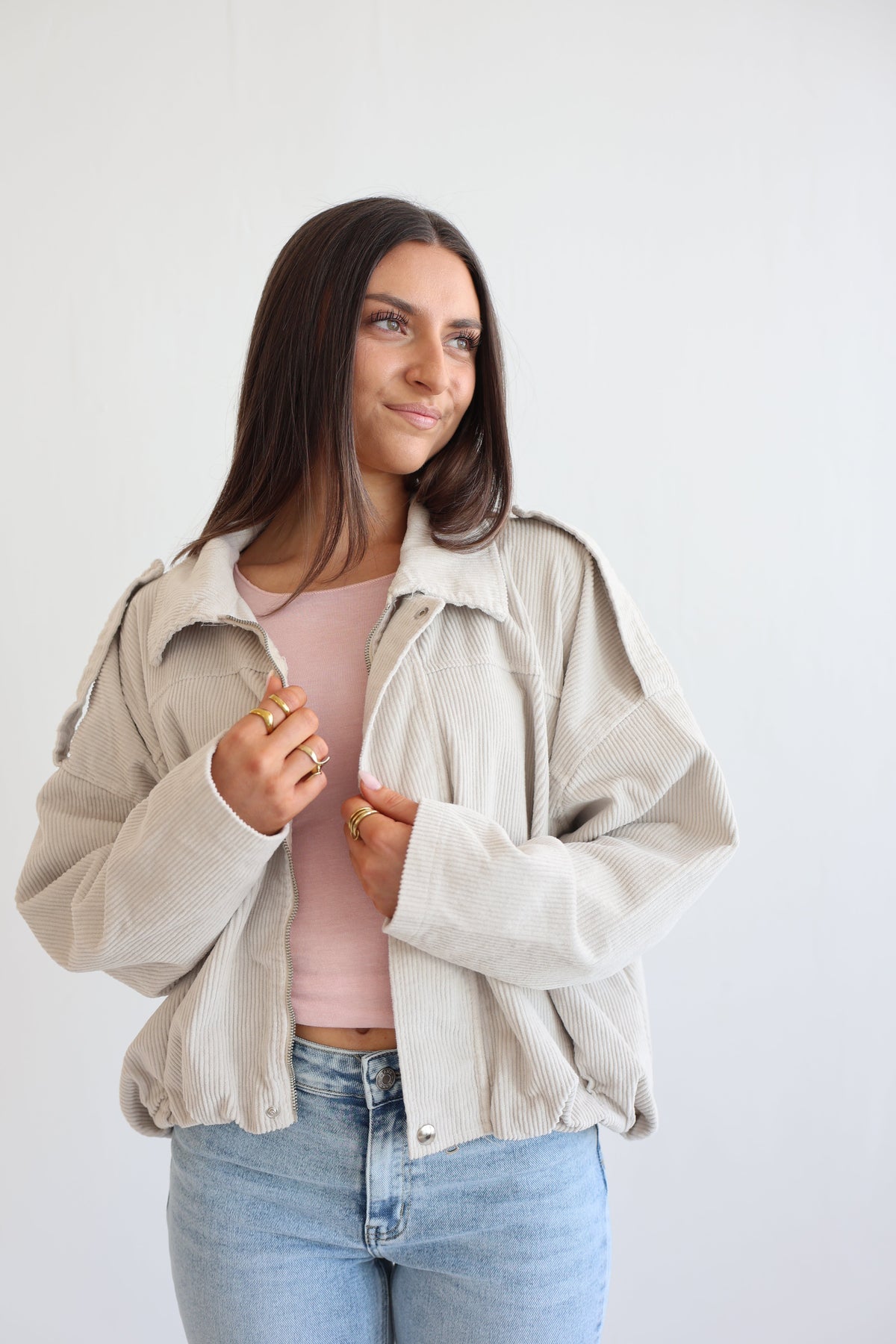 Chaqueta Bomber de Pana Oversize