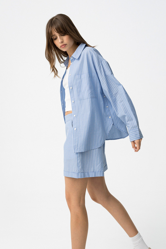Julieta | Camisa oversize de rayas azules