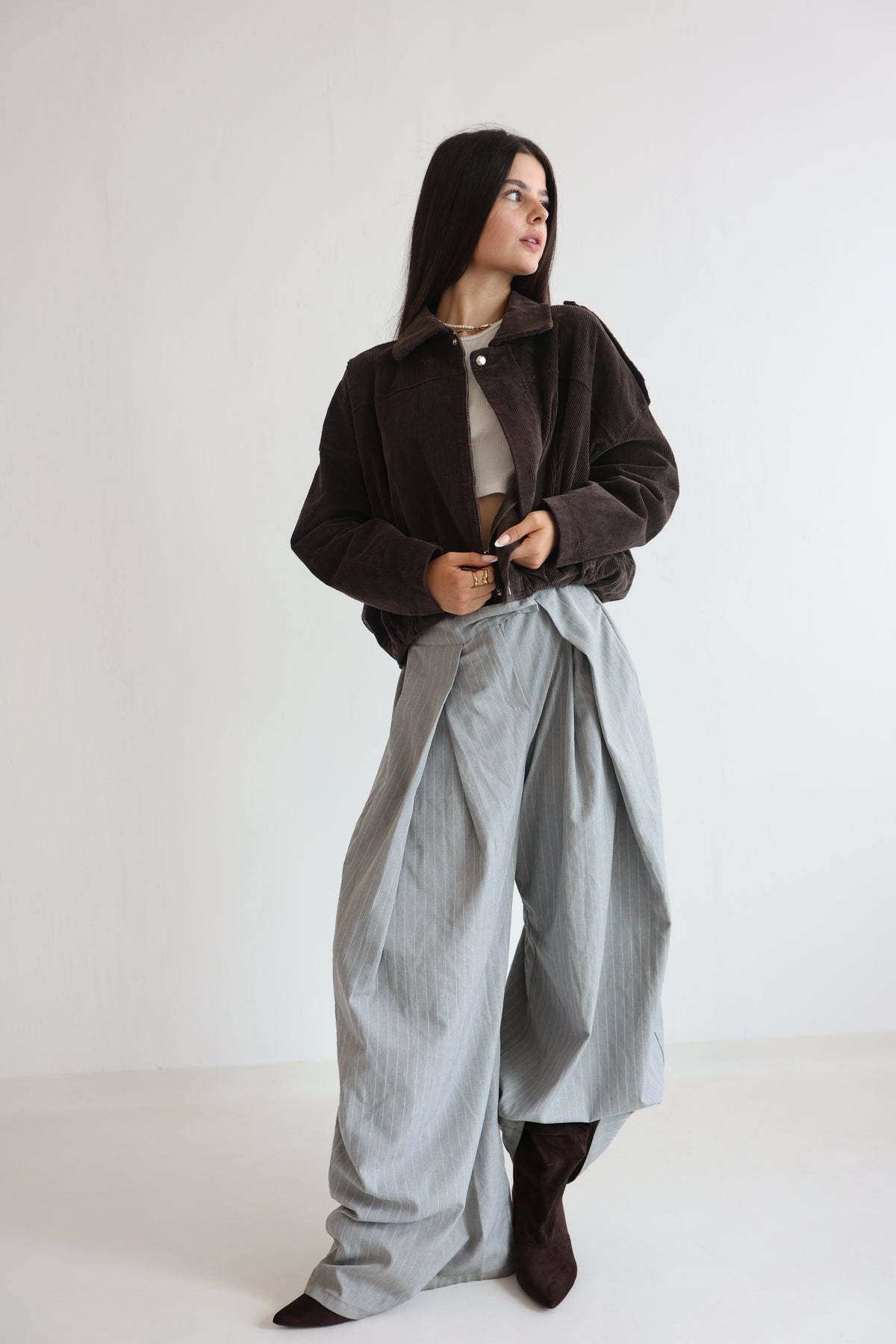 Chaqueta Bomber de Pana Oversize