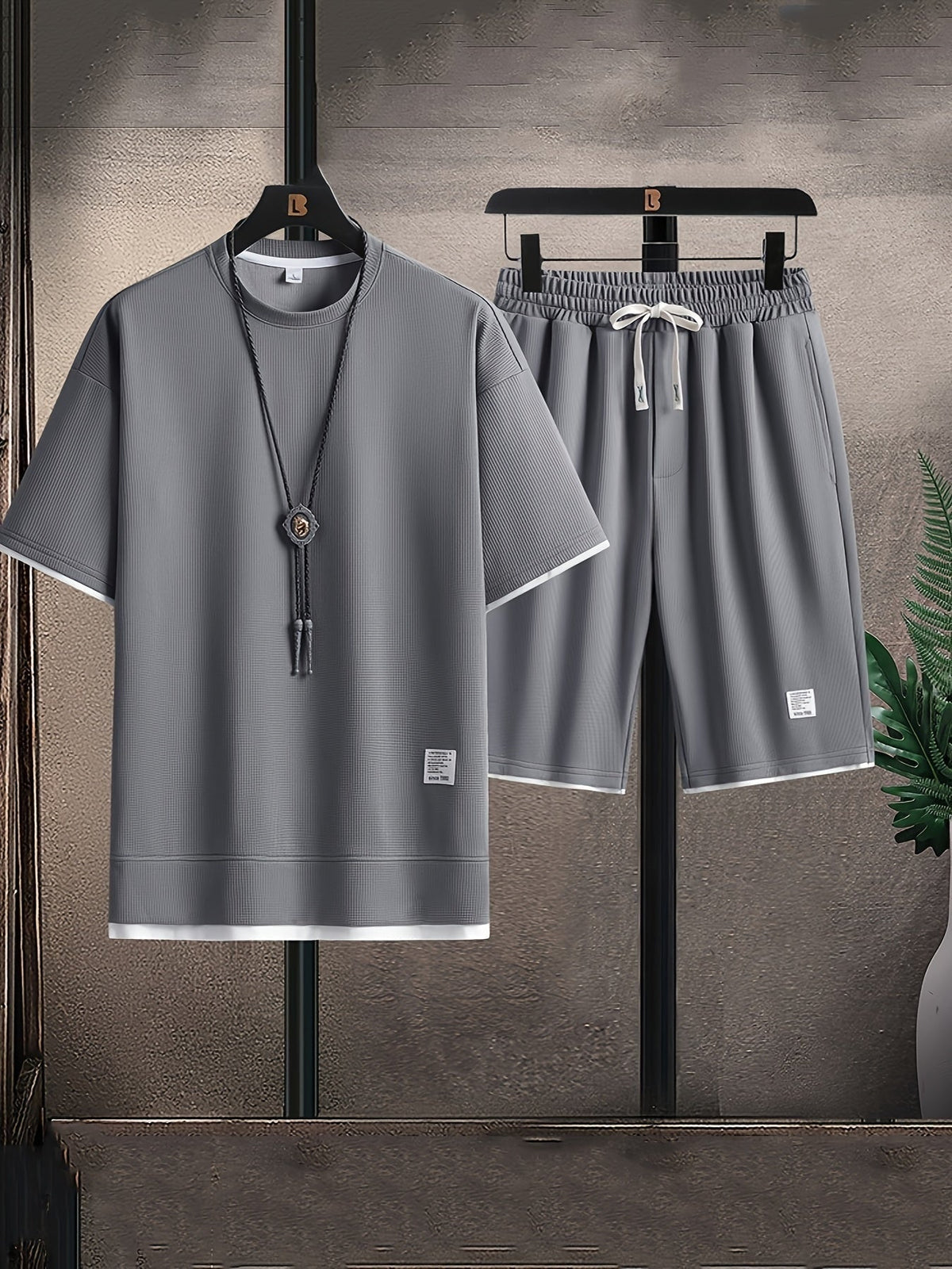 Diego | Conjunto de punto waffle para hombre