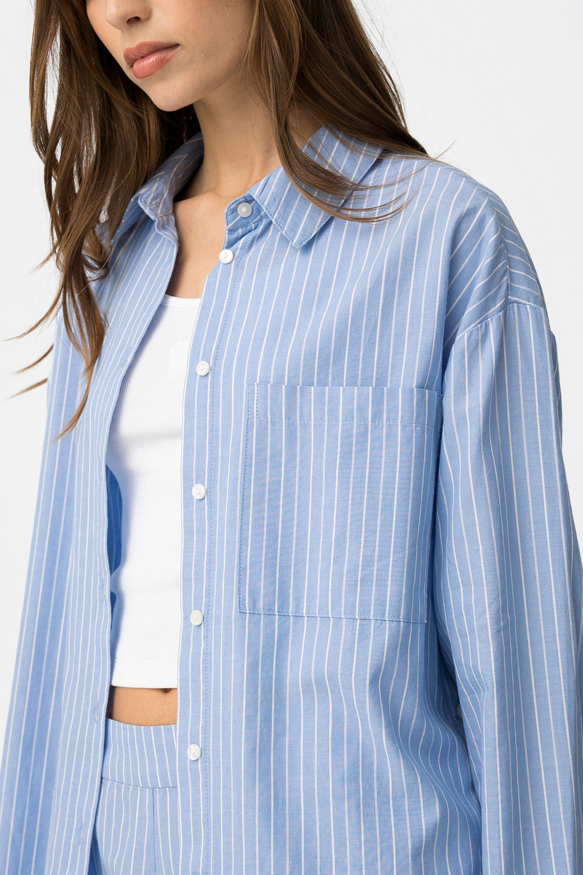 Julieta | Camisa oversize de rayas azules