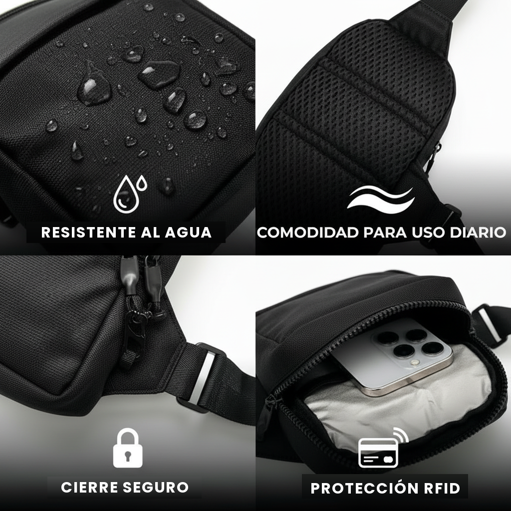 Bolso bandolera antirrobo resistente al agua