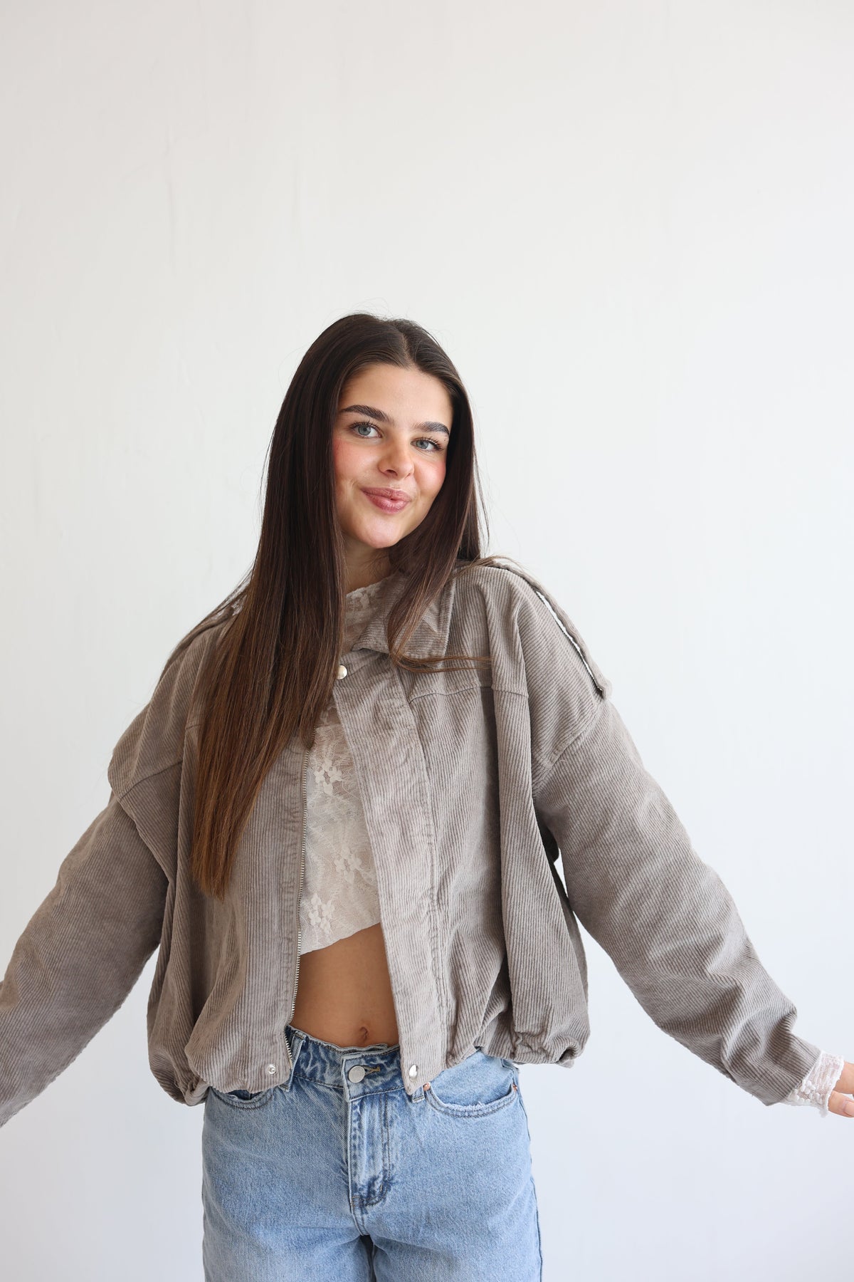Chaqueta Bomber de Pana Oversize
