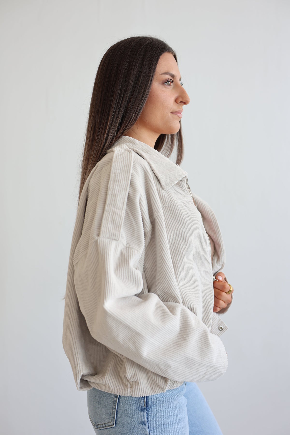 Chaqueta Bomber de Pana Oversize