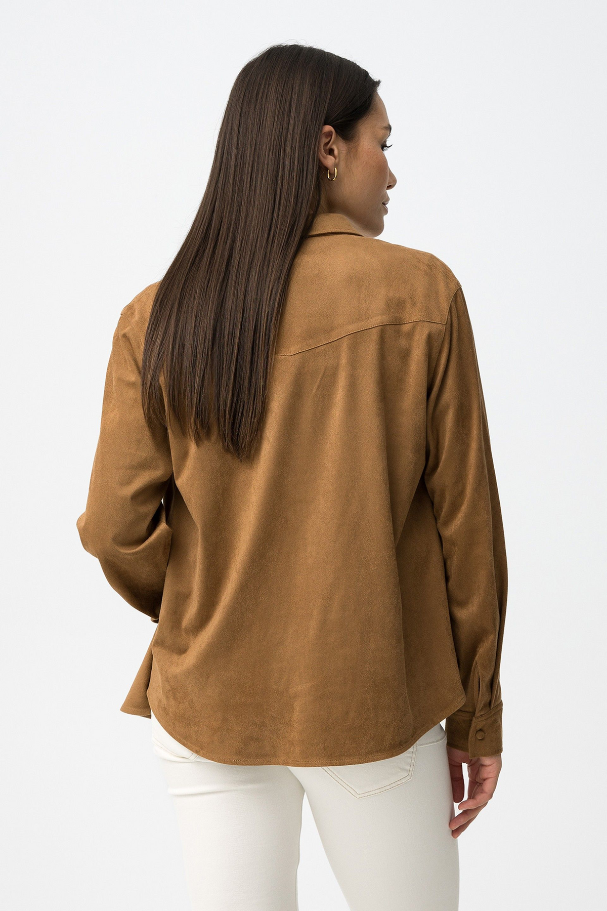 Claudia | Camisa beige de manga larga