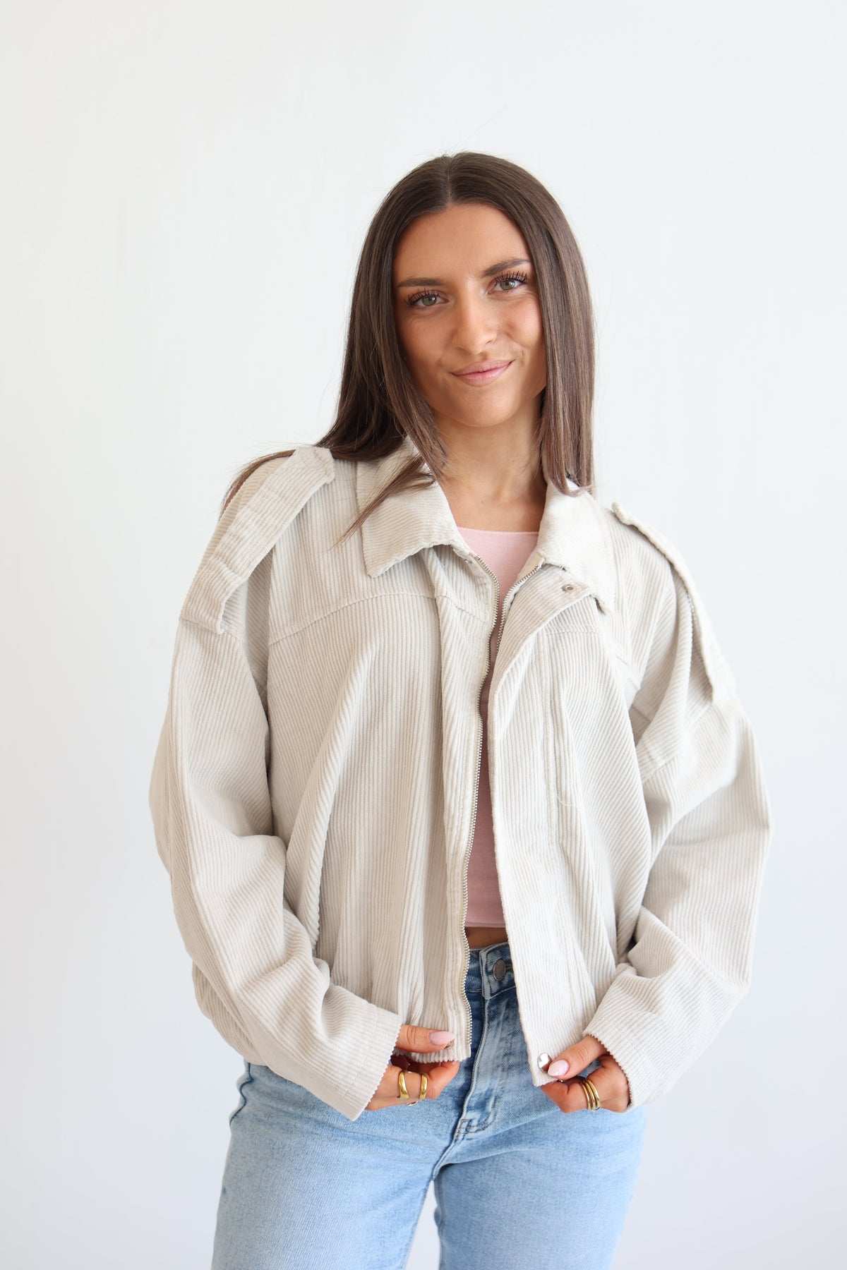 Chaqueta Bomber de Pana Oversize