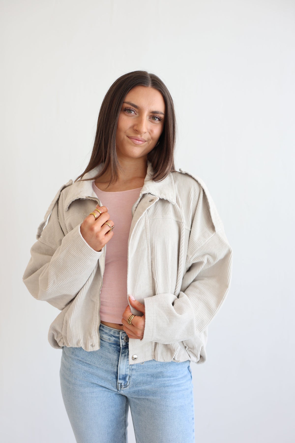 Chaqueta Bomber de Pana Oversize