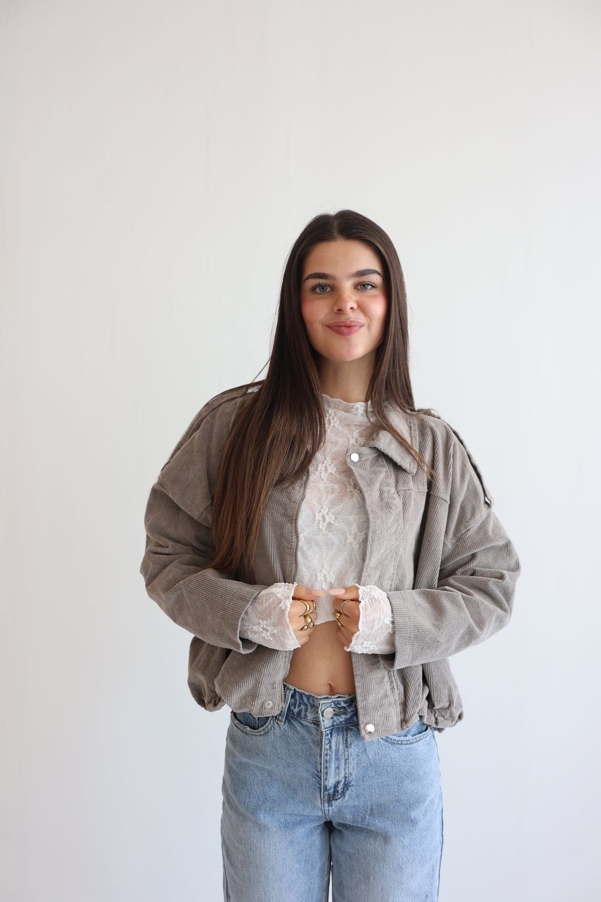 Chaqueta Bomber de Pana Oversize