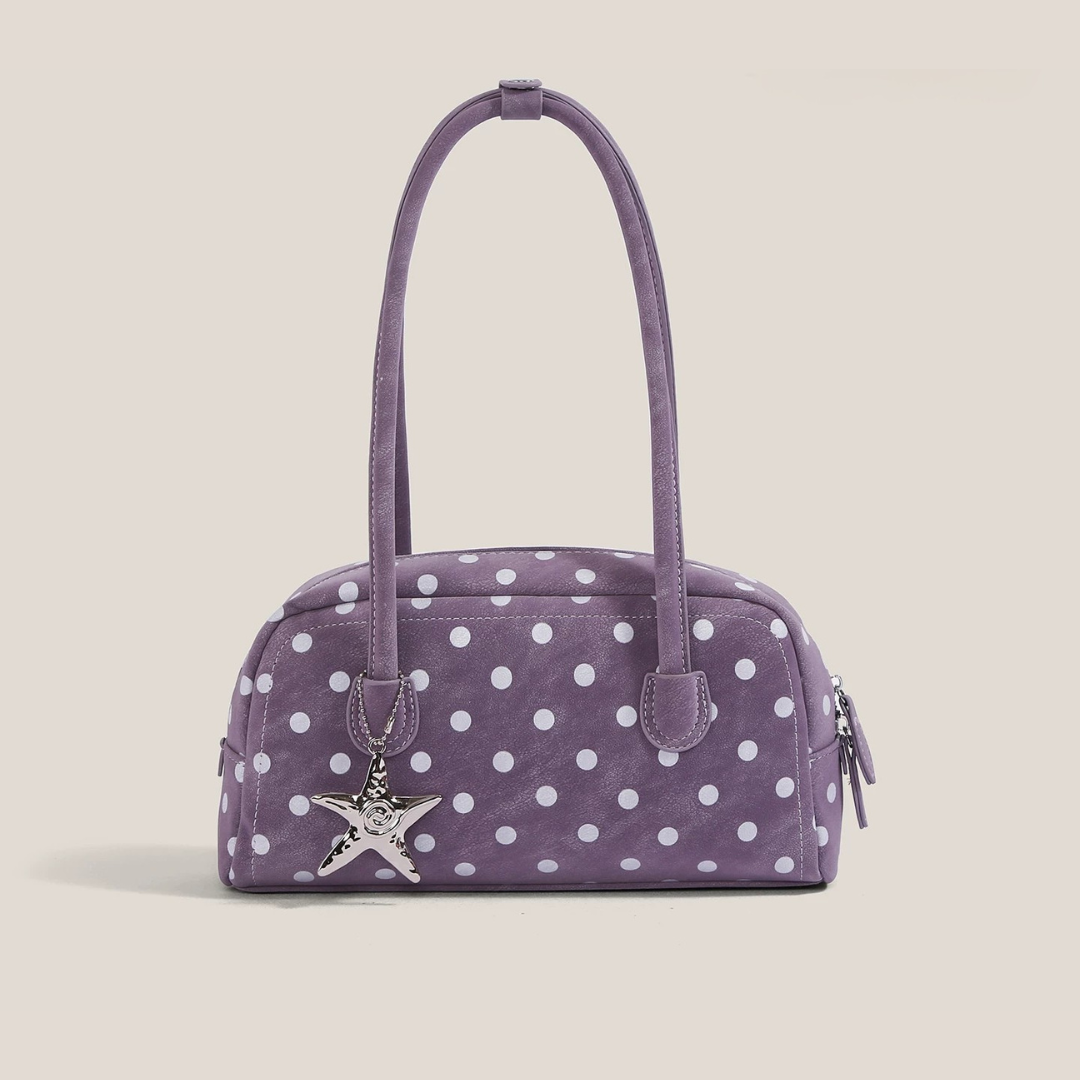 Bolso bandolera de lunares con detalle de estrella