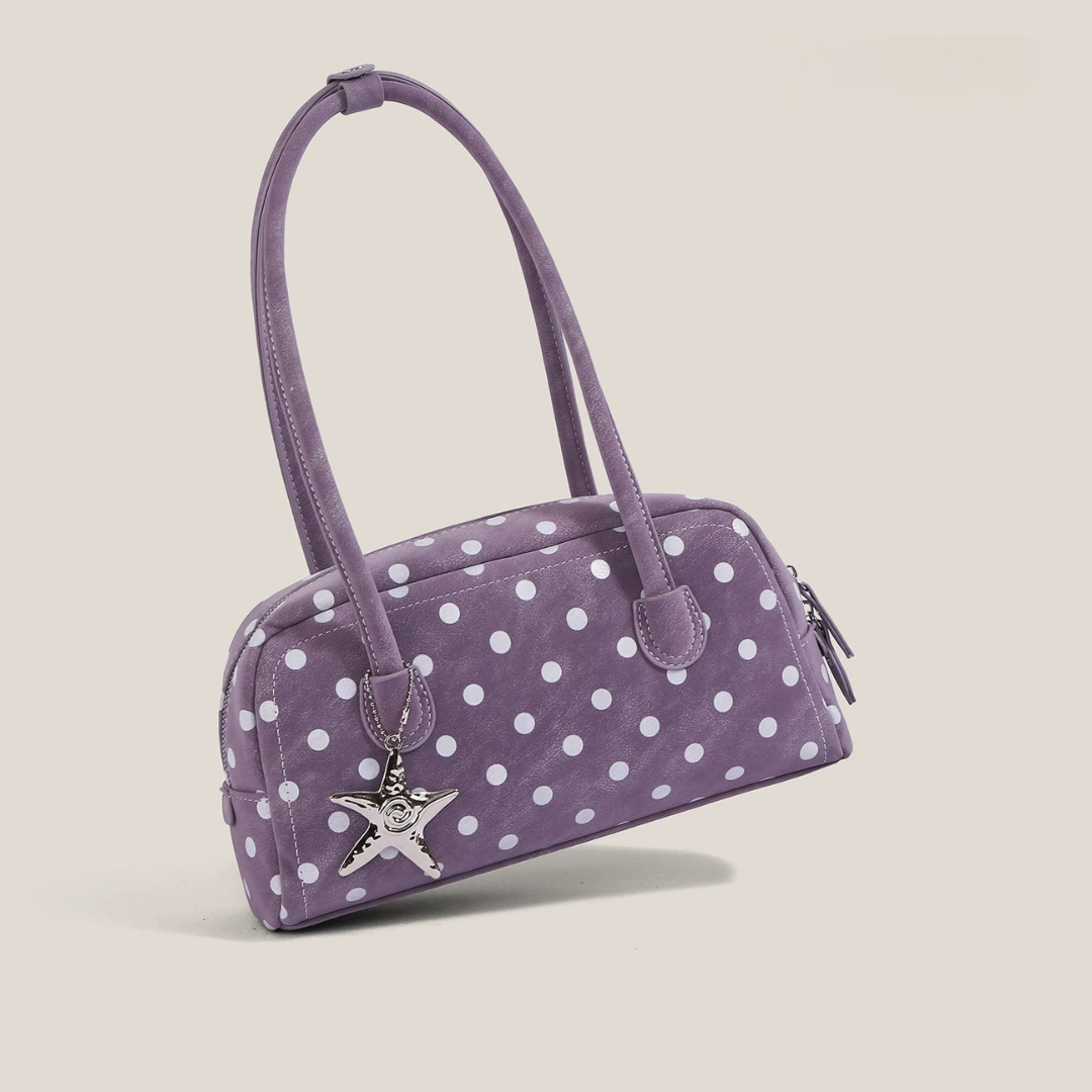 Bolso bandolera de lunares con detalle de estrella