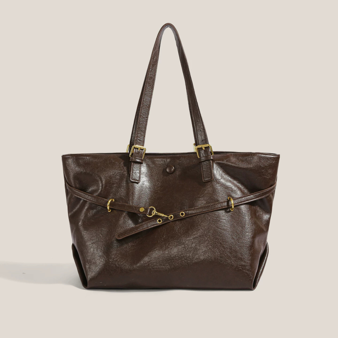 Bolso de hombro amplio con hebilla
