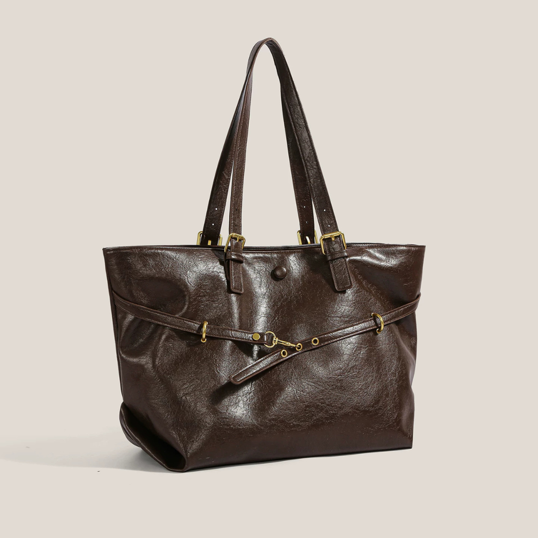 Bolso de hombro amplio con hebilla