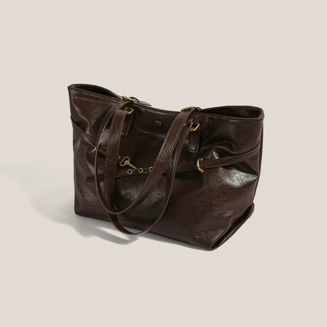 Bolso de hombro amplio con hebilla