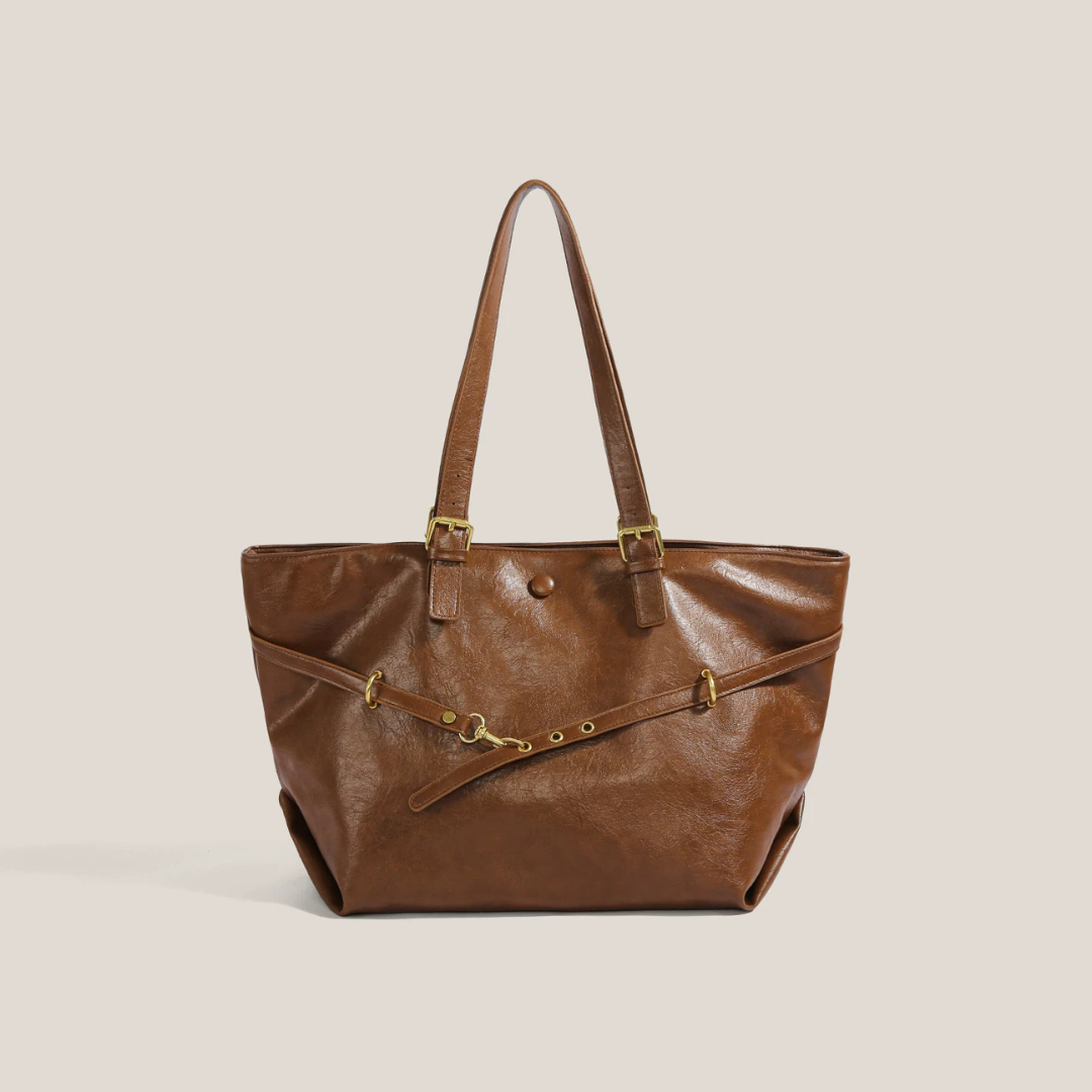 Bolso de hombro amplio con hebilla
