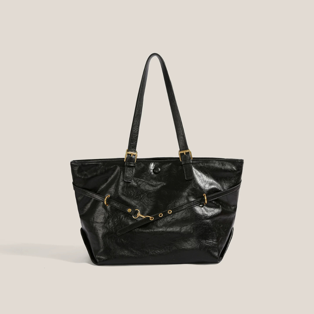 Bolso de hombro amplio con hebilla