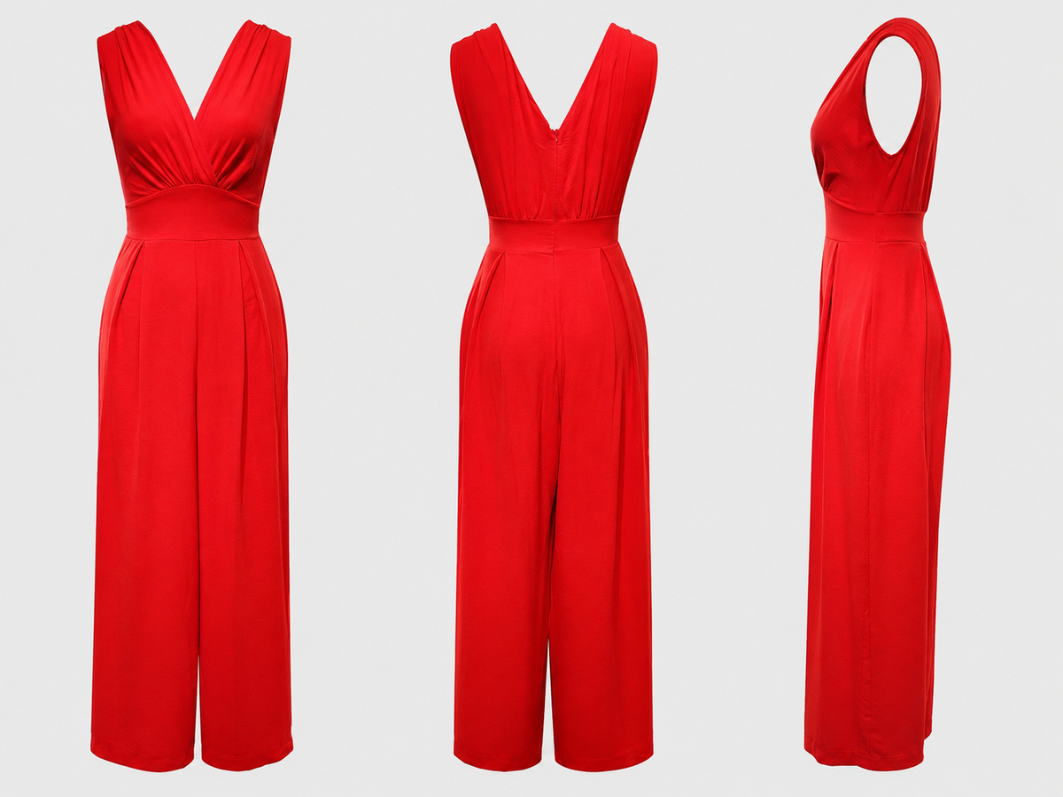 Mono Palazzo Elegante | Escote V Cruzado · Cintura Definida · Pierna Ancha