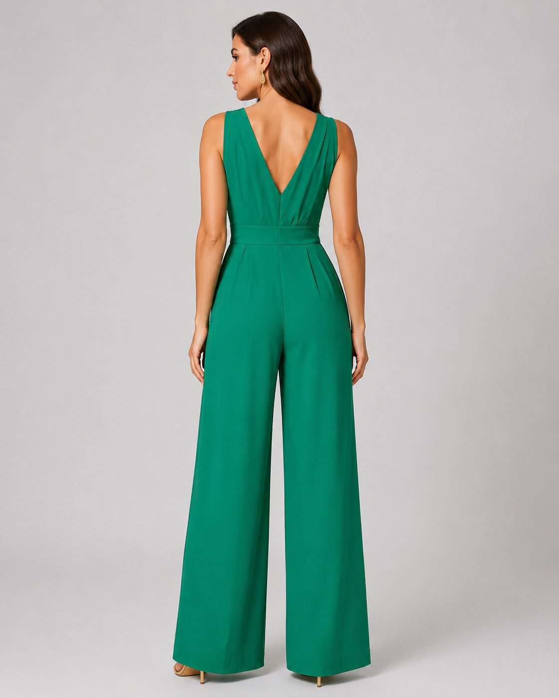 Mono Palazzo Elegante | Escote V Cruzado · Cintura Definida · Pierna Ancha
