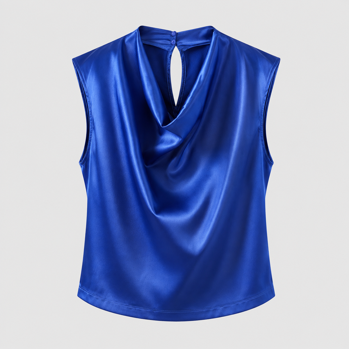 Conjunto Femenino Blusa Satinada + Falda Larga | Cintura Alta · Azul y Negro · S a XXL